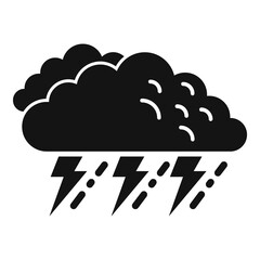 Thunder storm icon simple vector. Cloudy weather