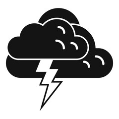 Thunderstorm icon simple vector. Cloudy weather