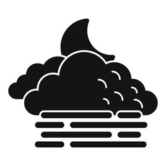 Night cloudy icon simple vector. Climate meteo