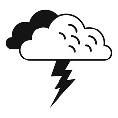 Storm cloud icon simple vector. Meteo rainy