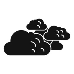 Cloudy sun icon simple vector. Cold sunshine