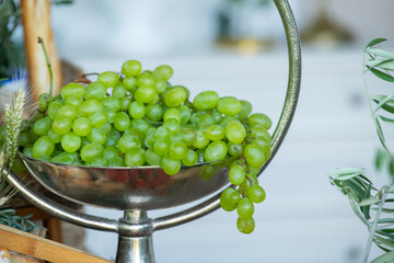 fresh grapes in a bunch