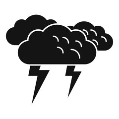 Thunderstorm icon simple vector. Cloud rain
