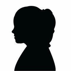 a girl head silhouette vector