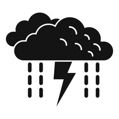 Rain thunderstorm icon simple vector. Cloud forecast