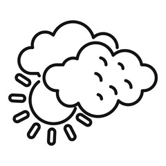 Sunny cloud icon outline vector. Rain forecast