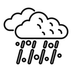 Rainy cloud icon outline vector. Forecast sun
