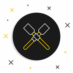 Line Oars or paddles boat icon isolated on white background. Colorful outline concept. Vector