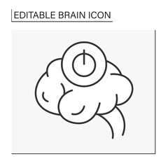  Brain line icon. Switch off the brain. Relaxation. Brainstorming concept. Isolated vector illustration. Editable stroke
