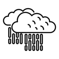 Cloud rain icon outline vector. Weather forecast