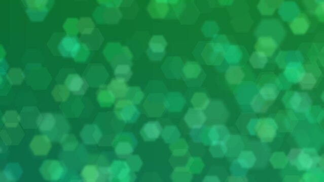 Motion graphics. Abstract background of forest green colors with bokeh