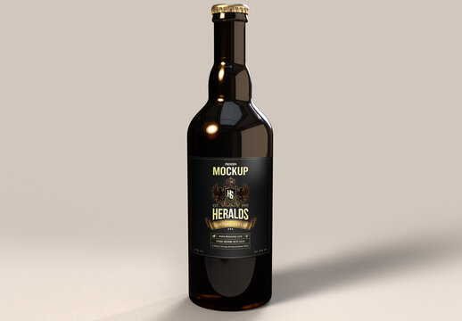 Beer Bottle Mockup on a White Background