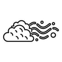 Cloudy wind icon outline vector. Rain forecast
