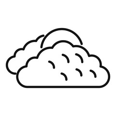 Night moon cloud icon outline vector. Cold sunshine