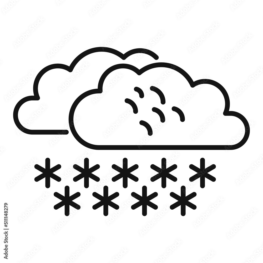 Poster snowing cloud icon outline vector. rain forecast