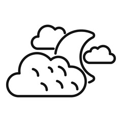 Night moon sky icon outline vector. Weather cloud