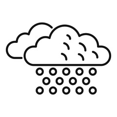 Rain cloud icon outline vector. Cloudy forecast