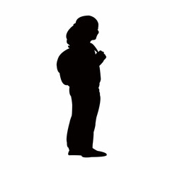a school girl body silhouette vector