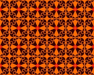 An Abstract Geometric Pattern Seamless art illustration with orange color coral-colored,red, bronze-colored,rust-colored