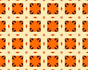 Abstract Geometric Pattern Seamless art illustration with orange color coral-colored,red, bronze-colored,rust-colored