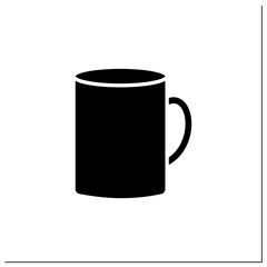 Cup glyph icon. Nice cup for tea or coffee.Tea and coffee preparation concept.Filled flat sign. Isolated silhouette vector illustration