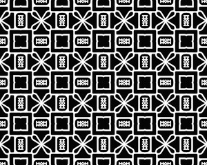 Tribe motif seamless Black and white line geometrical ethnic wallpaper Ancient mosaic Ethnical folk image Tribal ornament. Embroidery background