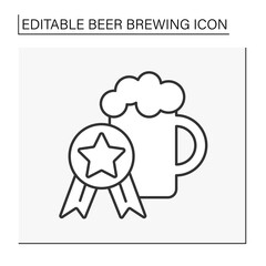  Drink line icon. Alcohol beverage. Reward for best alcohol drink. Beer brewing concept. Isolated vector illustration. Editable stroke