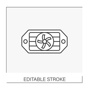  Inspections Line Icon. Radiator Repair. Change Radiator To Eliminate Excess Heat From Engine.Car Service Concept. Isolated Vector Illustration. Editable Stroke