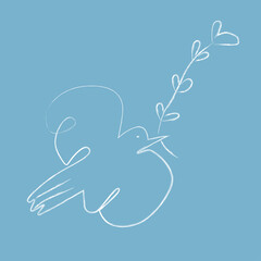 Dove of the World children's chalk drawing