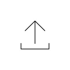 Interface of web site signs. Minimalistic outline symbol drawn with black thin line. Suitable for apps, web sites, internet pages. Vector line icon of upload sign