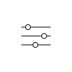 Interface of web site signs. Minimalistic outline symbol drawn with black thin line. Suitable for apps, web sites, internet pages. Vector line icon of sound bar