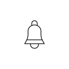 Interface of web site signs. Minimalistic outline symbol drawn with black thin line. Suitable for apps, web sites, internet pages. Vector line icon of bell or jingle