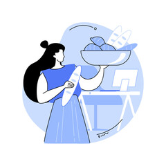 Fresh bread in the office isolated cartoon vector illustrations.