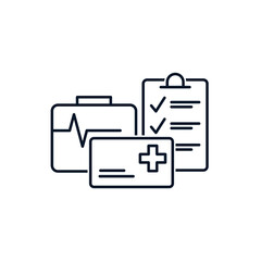 Medical insurance concept. Patient card. Vector icon isolated on white background.