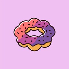 Rainbow Mochi Donuts Vector Cartoon Illustration