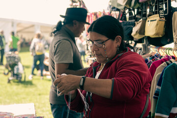 Ecuadorian indigenous family merchant of the oldest Inca culture in South America