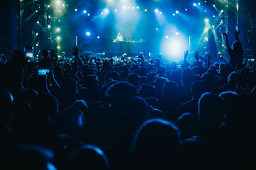 Fototapeta na wymiar Concert crowd on a music concert