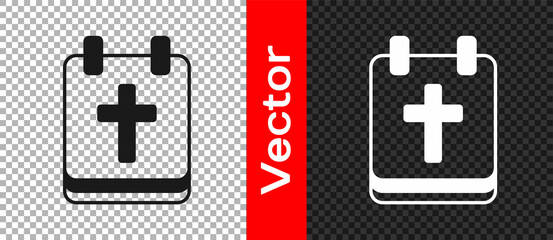 Obraz premium Black Calendar with Easter icon isolated on transparent background. Spring Christian Holiday symbol. Vector