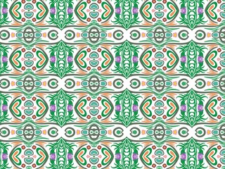 Seamless pattern with leaves, leaf and flowers, creative work hand drawing background. Fabric print ornamental design. Digital art illustration