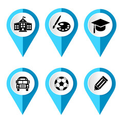 School icons set. Vector illustration