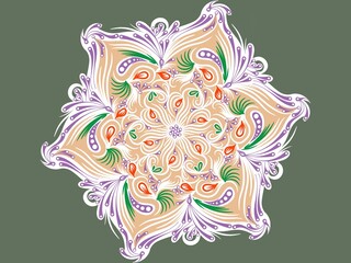 Mandala ornament creative work. Seamless pattern background with mandala ornamental, creative work background design illustration. Digital art illustration