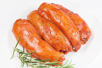 Marinated Chicken Breast with Rosemary.Raw meat in the marinade.