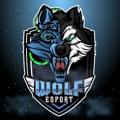 Wild wolf face mascot logo