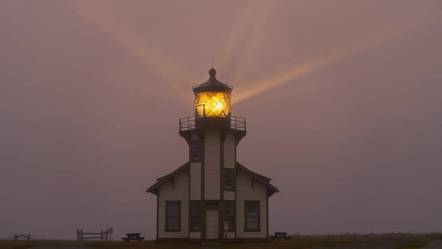 Historic Point Cabrillo Lighthouse Station Evening Timelapse
