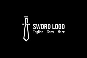 Vector logo element with illustration of a sword with initials S.
Usable for general corporate brands