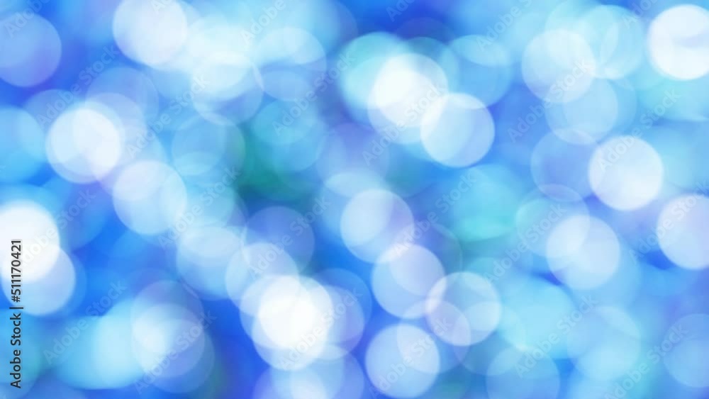 Poster beautiful looping 3d animation of the moving and blinking shining blue and white light particles bok