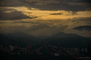 sunset over the mountains