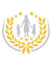 2 Töchter Mutter Lorbeerkranz 