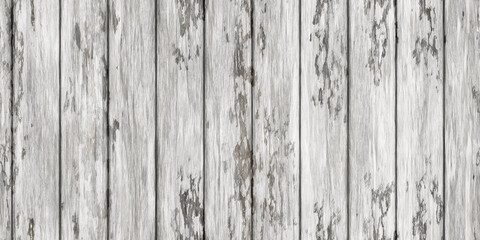 Seamless vintage cottagecore wood texture background. Tileable rustic whitewashed old redwood planks. Shabby chic hardwood floor, wallpaper pattern, or flatlay backdrop. High resolution 3D rendering..