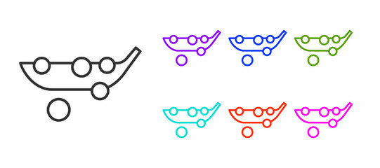 Black line Peas icon isolated on white background. Set icons colorful. Vector